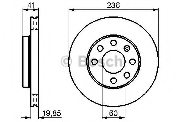 0986478192 BOSCH Диск торм.OPEL ASTRA FCORSA BCHEVROLET AVEO 2>LANOS пер.вент.