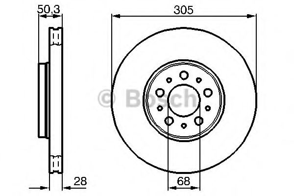 0986478494 BOSCH ДИСК ТОРМОЗНОЙ