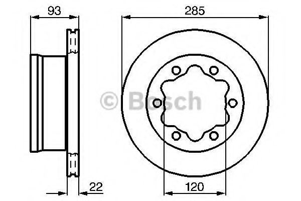 0986478555 BOSCH Диск тормозной MB/VW SPRINTER/LT 96- задн.вент.