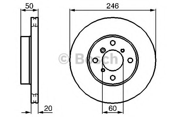 0986478841 BOSCH Диск торм.пер.вент.LIANA 96- (DF4435)