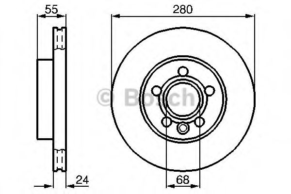 0986478846 BOSCH Диск торм.пер.вент.VW T4 96- (DF289)