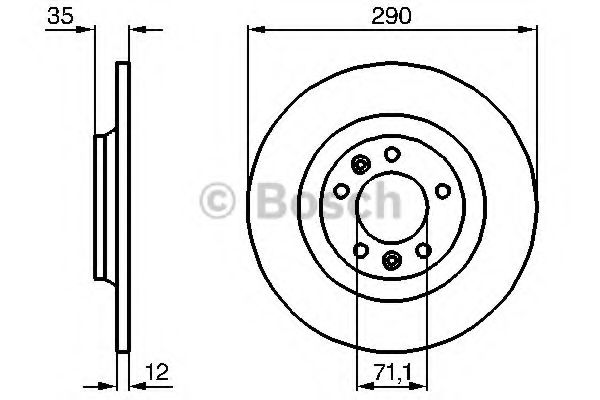 0986479194 BOSCH Диск торм.зад. PEUGEOT 4767CITROEN C5 8-