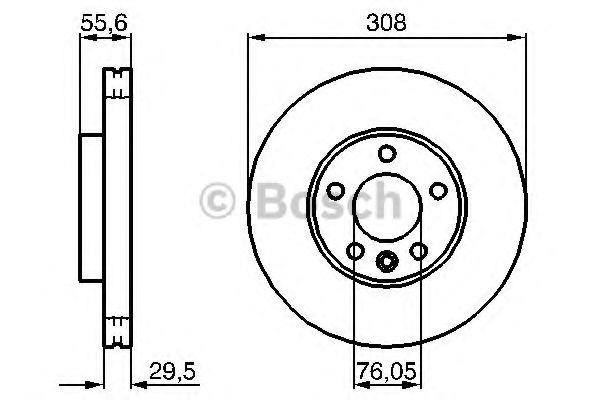 0986479211 BOSCH Диск тормозной VW TRANSPORTER/MULTIVAN/TOUAREG 03- перед.вент.