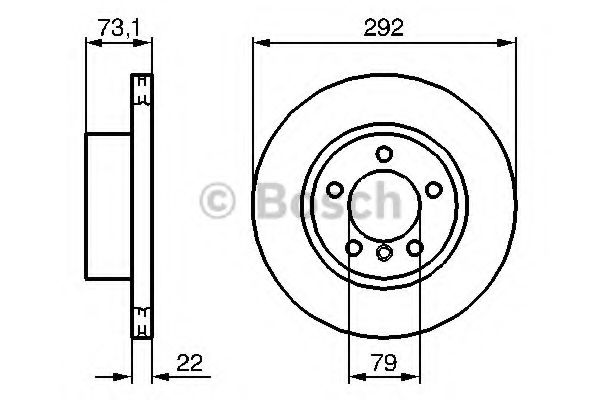 0986479214 BOSCH Диск тормозной BMW 1(E81)/3(E90) 03- перед.вент.D=292