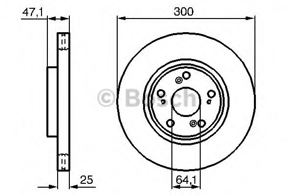 0986479227 BOSCH Тормозной диск передний 