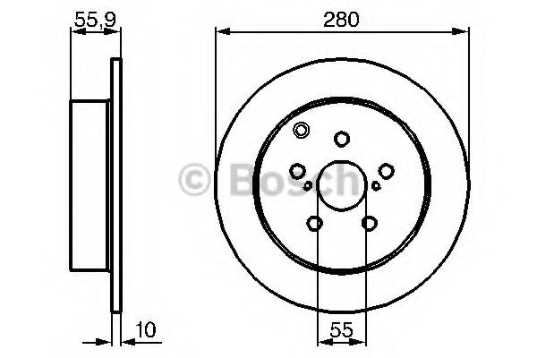 0986479242 BOSCH Диск тормозной TOYOTA AVENSIS задн.