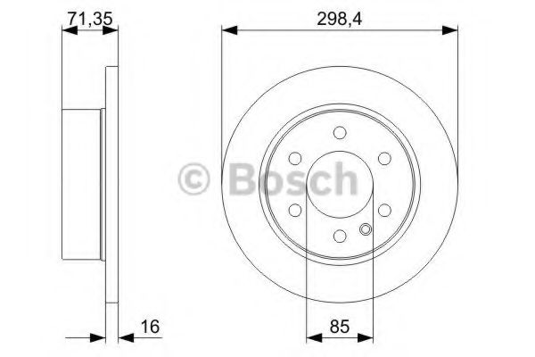 0986479295 BOSCH Торм.диск зад.[298x16.3] 6 отв.min2