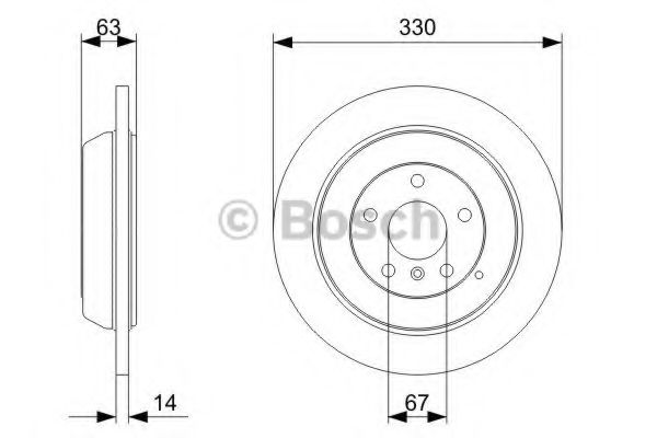 0986479330 BOSCH Диск тормозной MB W164 05- задн.вент.