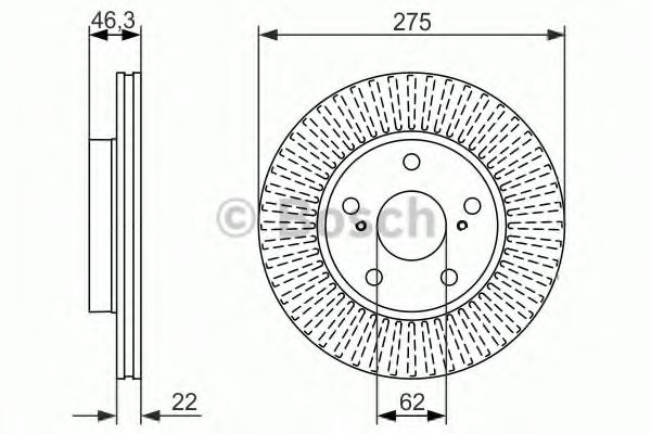 0986479341 BOSCH Диск тормозной TOYOTA COROLLA/AURIS 07- перед.