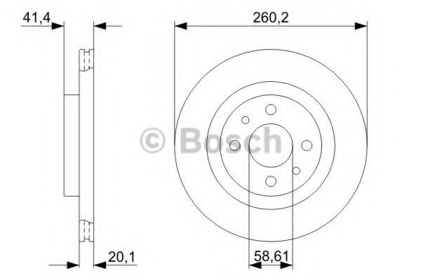 0986479346 BOSCH Диск тормозной ВАЗ 2110-2112/GRANTA/KALINA/PRIORA перед. 14" дюймов, вентилируемые, D=260