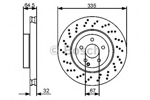 0986479413 BOSCH Диск тормозной MB W221 05- перед.вент.