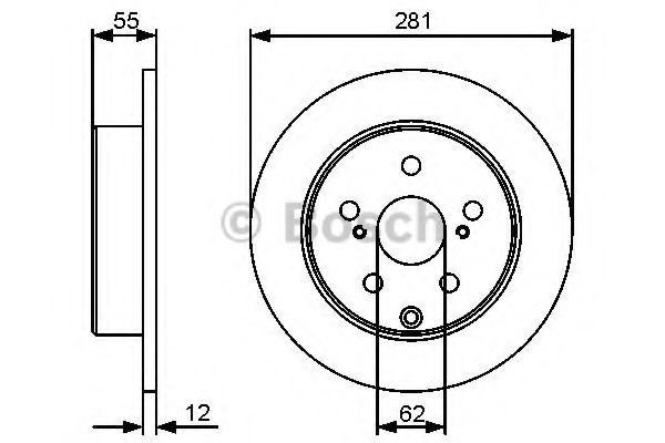 0986479419 BOSCH Диск тормозной TOYOTA RAV 4 06- задн.