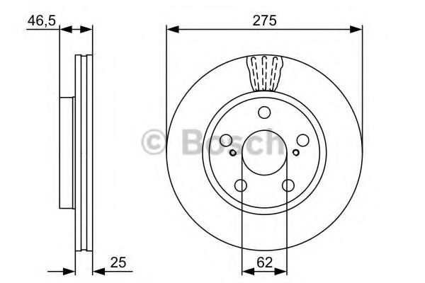 0986479428 BOSCH Диск тормозной TOYOTA RAV 4 06- перед. 275mm Внимание!