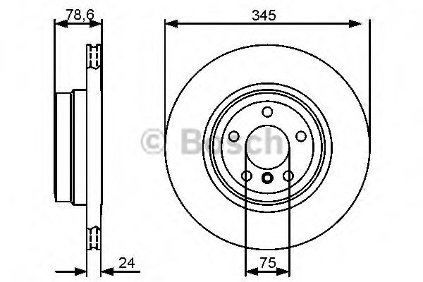 0986479443 BOSCH Диск тормозной задний