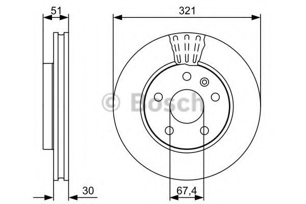 0986479544 BOSCH Тормозной диск