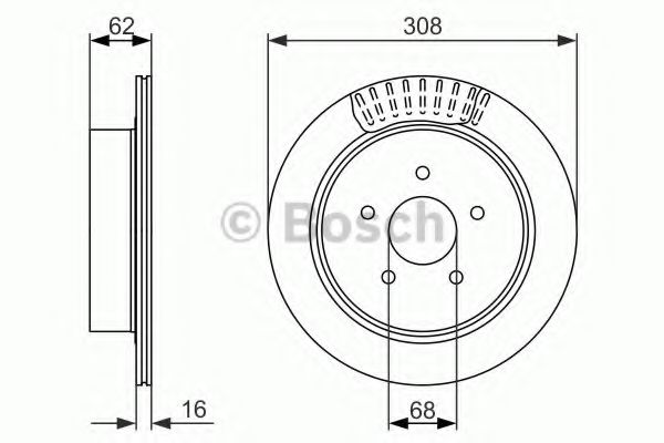 0986479606 BOSCH Диск тормозной NISSAN/INFINITI MURANO/FX35 03- задн.