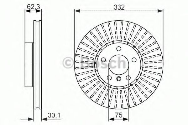 0986479624 BOSCH Диск тормозной BMW X5 E70/F15/X6 E71/F16 перед. вент.