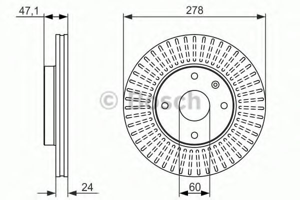 0986479649 BOSCH Тормозной диск