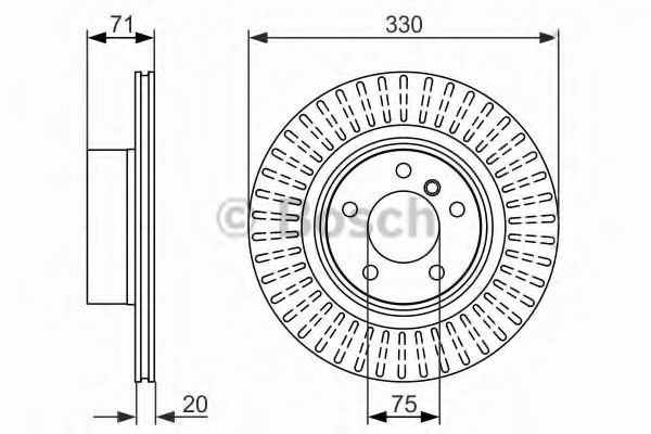 0986479727 BOSCH Диск тормозной bmw x3(f25) 10- задний вент.