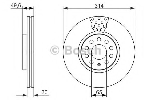 0986479735 BOSCH Тормозной диск