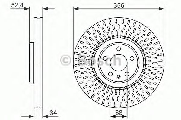 0986479748 BOSCH диск тормозной audi a6a7 quattro 11- передний вент.d356мм.