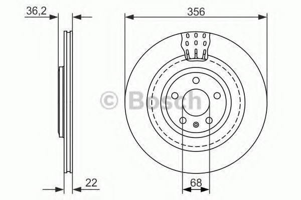 0986479749 BOSCH Диск тормозной audi a8 quattro 09- задний вент.