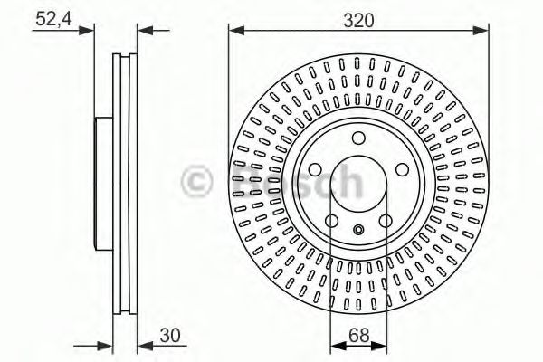 0986479753 BOSCH Диск тормозной AUDI A4/A5 07-/A6/A7 10-/Q5 08- передний вент.D=320мм.