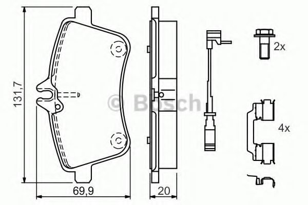 0986494085 BOSCH Колодки тормозные MERCEDES A-CLASS W169B-CLASS W245 2. передние