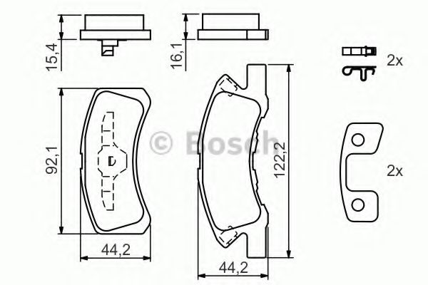 0986494134 BOSCH Комплект тормозных колодок, дисковый тормоз