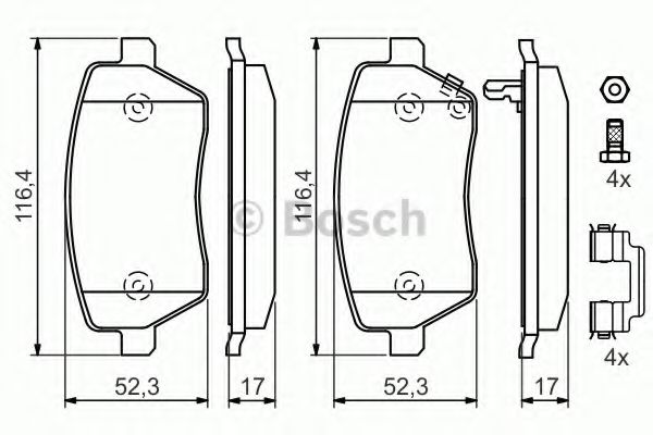 0986494160 BOSCH Колодки торм.пер. SUZUKI SWIFT 5-