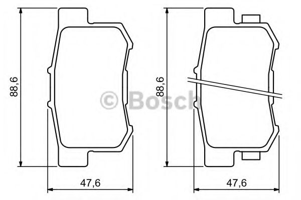 0986494233 BOSCH Колодки тормозные HONDA ACCORD/PRELUDE/FR-V/CIVIC/LEGEND -09 задн.