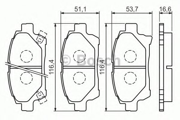 0986494333 BOSCH Комплект тормозных колодок, дисковый тормоз