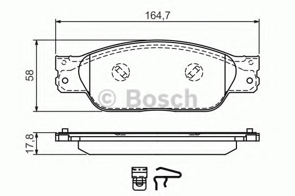 0986494355 BOSCH Комплект тормозных колодок, дисковый тормоз