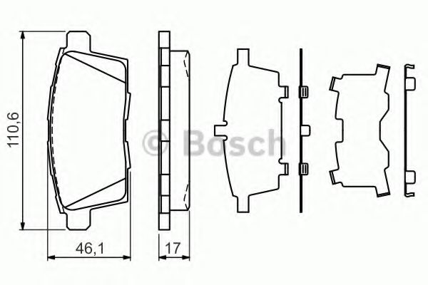 0986494376 BOSCH ДИСКОВЫЕ КОЛОДКИ ЗАДНИЕ