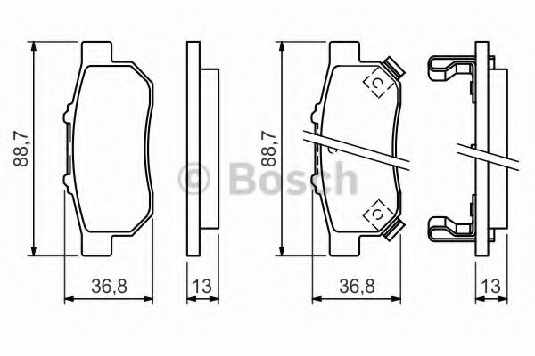 0986494392 BOSCH Тормозные колодки зад. HONDA: CIVIC IV 91-95