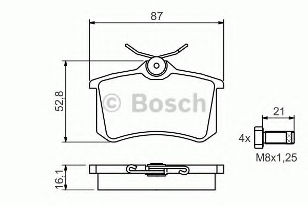 0986494399 BOSCH комплект колодок дисковых audi tt 98-06,