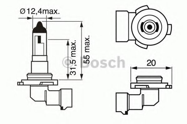 1987302083 BOSCH Лампа H1 12V 42W Pure Light