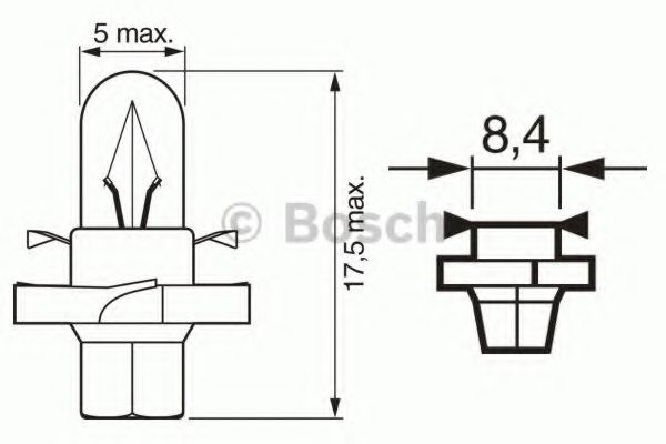 1987302255 BOSCH лампа pure light - standard 1,5 w 12 v bx8,4d