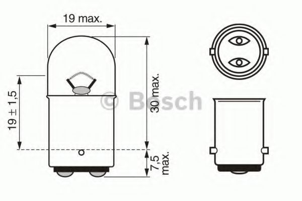 1987302237 BOSCH Лампа r5w pure light - standard 5 w 12 v ba15d