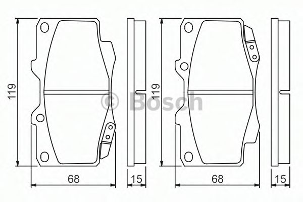 0986494497 BOSCH Комплект тормозных колодок, дисковый тормоз