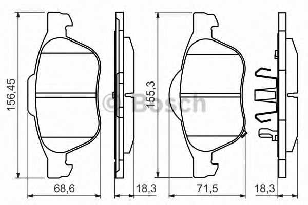 0986494485 BOSCH колодки тормозные toyota 1.8 vvti -03 передние с датч.