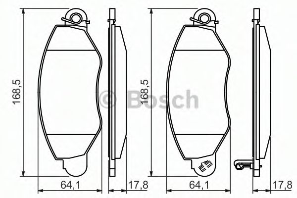 0986494037 BOSCH Колодки тормозные FORS TRANSIT 00-06 перед.