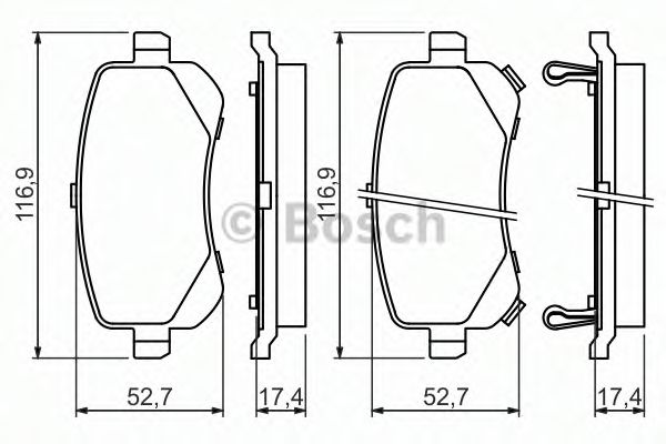 0986494496 BOSCH Тормозные колодки зад. DODGE JOURNEY