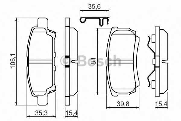 0986494502 BOSCH Колодки торм.зад. Lancer 03- 08- Outlander 03- 06-