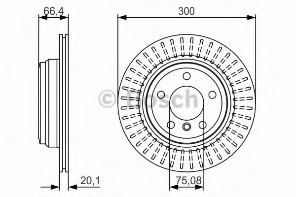 0986479045 BOSCH диск тормозной bmw 3 f30 задний вент.d300мм.