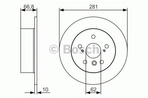 0986479R06 BOSCH Диск тормозной TOYOTA/LEXUS CAMRY/ES 06- задн.