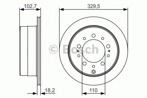 0986479R15 BOSCH Диск тормозной TOYOTA/LEXUS LAND CRUISER/LX 470 -08 задн.вент.