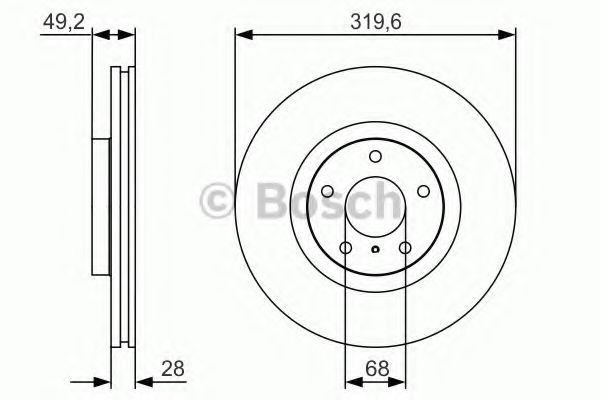 0986479R22 BOSCH Диск тормозной NISSAN MURANO 06- перед.вент.