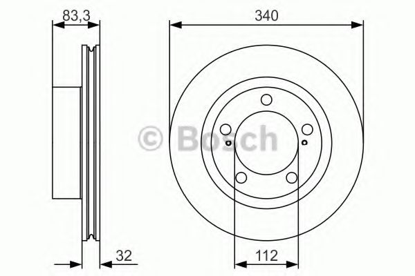 0986479R29 BOSCH Диск тормозной передний 340 мм Toyota Bosch