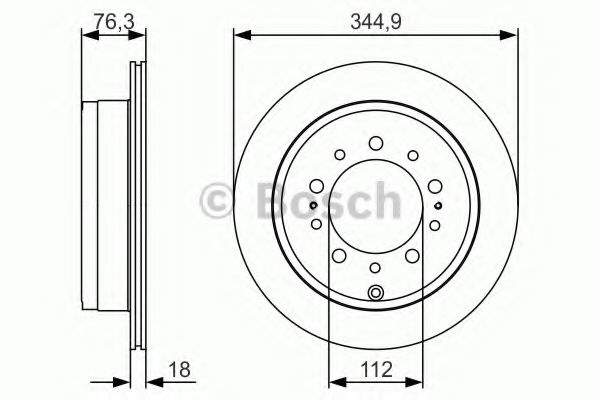 0986479R32 BOSCH Диск тормозной TOYOTA LAND CRUISER 200 08- задн.вент.